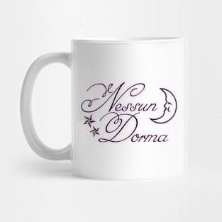 Nessun dorma with moon and stars - pink glow Mug